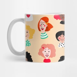 Girl Power Diversity Pattern Design Mug